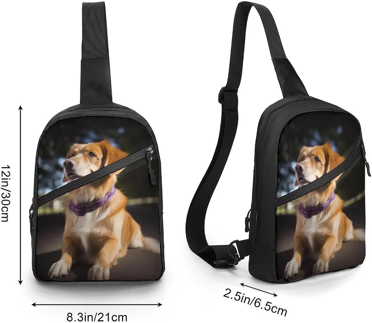 Sling Bag for Women Men Daypack Dog Chest Bag Crossbody Backpack for Hiking Travel