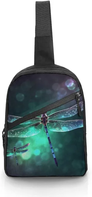 Sling Bag for Women Men Daypack Galaxy Animal Dragonfly Chest Bag Crossbody Backpack for Hiking Travel