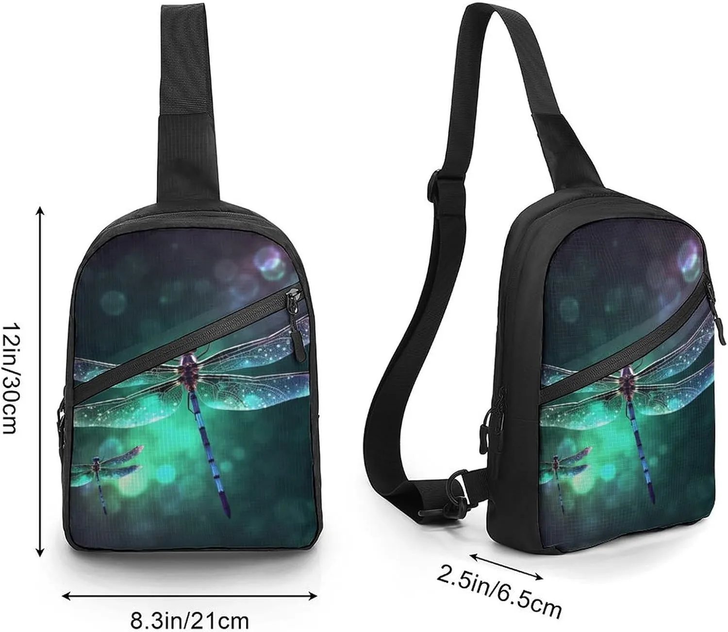Sling Bag for Women Men Daypack Galaxy Animal Dragonfly Chest Bag Crossbody Backpack for Hiking Travel