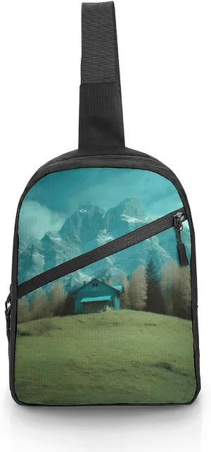 Sling Bag for Women Men Daypack House on The Prairie Chest Bag Crossbody Backpack for Hiking Travel