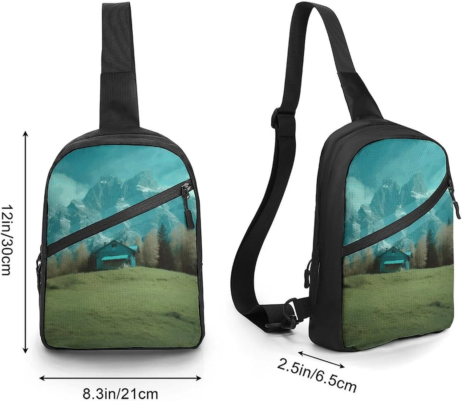 Sling Bag for Women Men Daypack House on The Prairie Chest Bag Crossbody Backpack for Hiking Travel