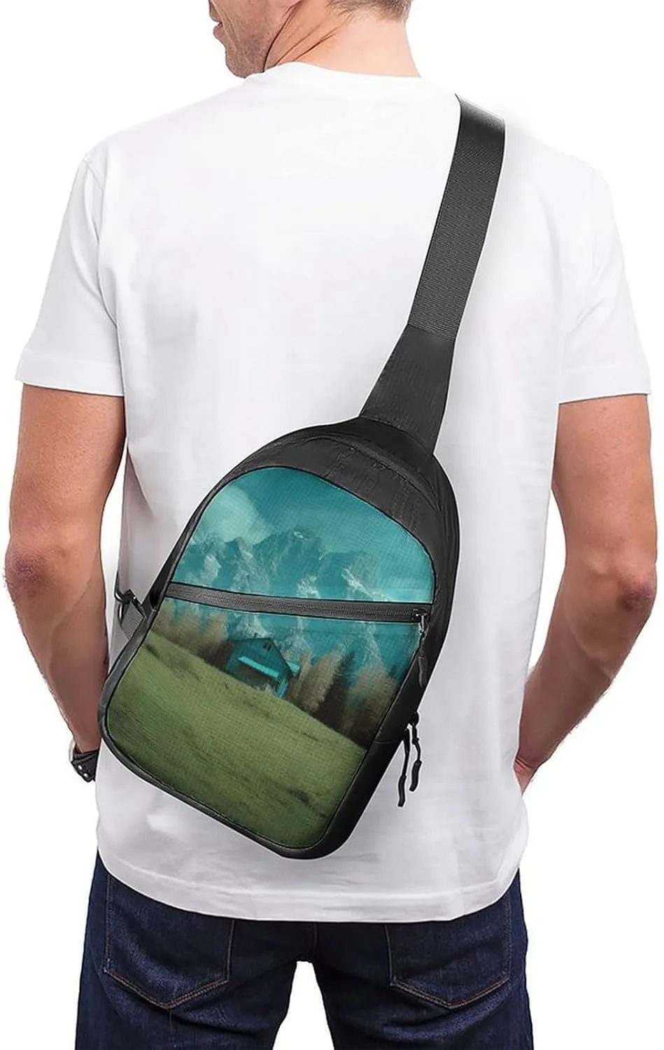 Sling Bag for Women Men Daypack House on The Prairie Chest Bag Crossbody Backpack for Hiking Travel