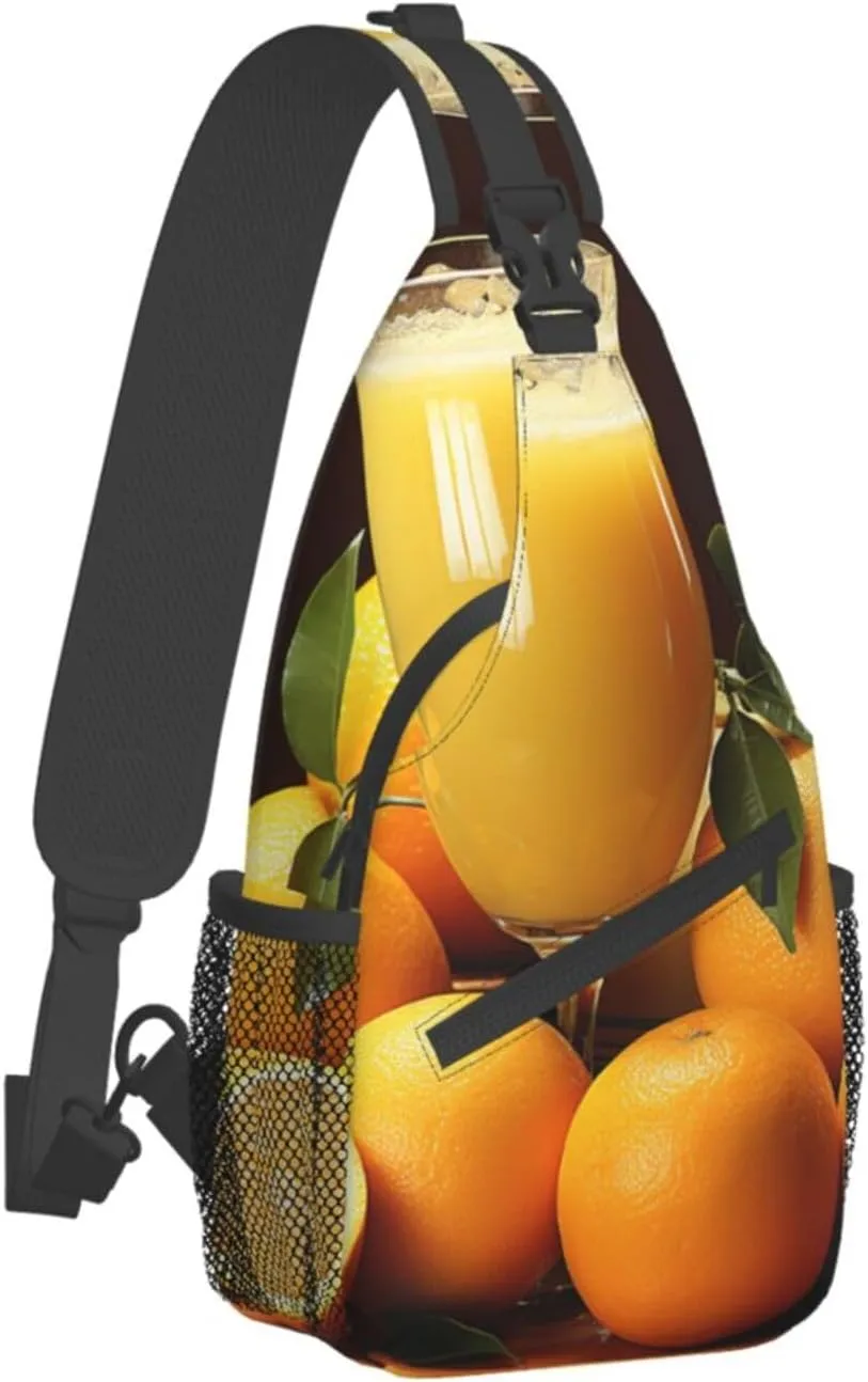 Sling Bag for Women Men Orange juice Cross Chest Bag Diagonally Casual Fashion Travel Hiking Daypack