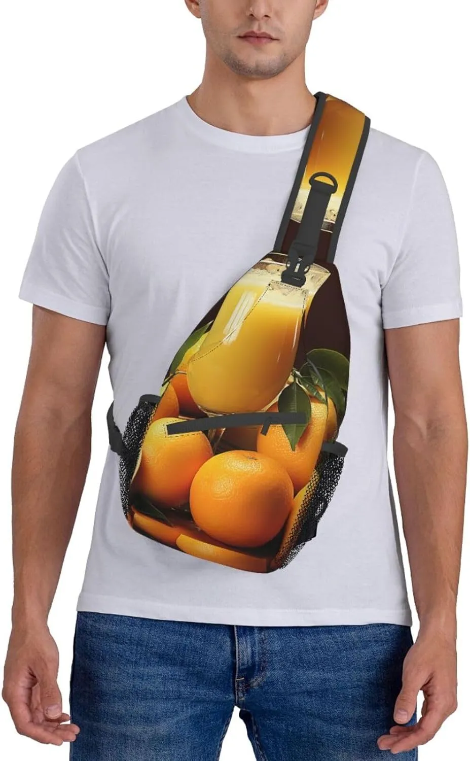 Sling Bag for Women Men Orange juice Cross Chest Bag Diagonally Casual Fashion Travel Hiking Daypack