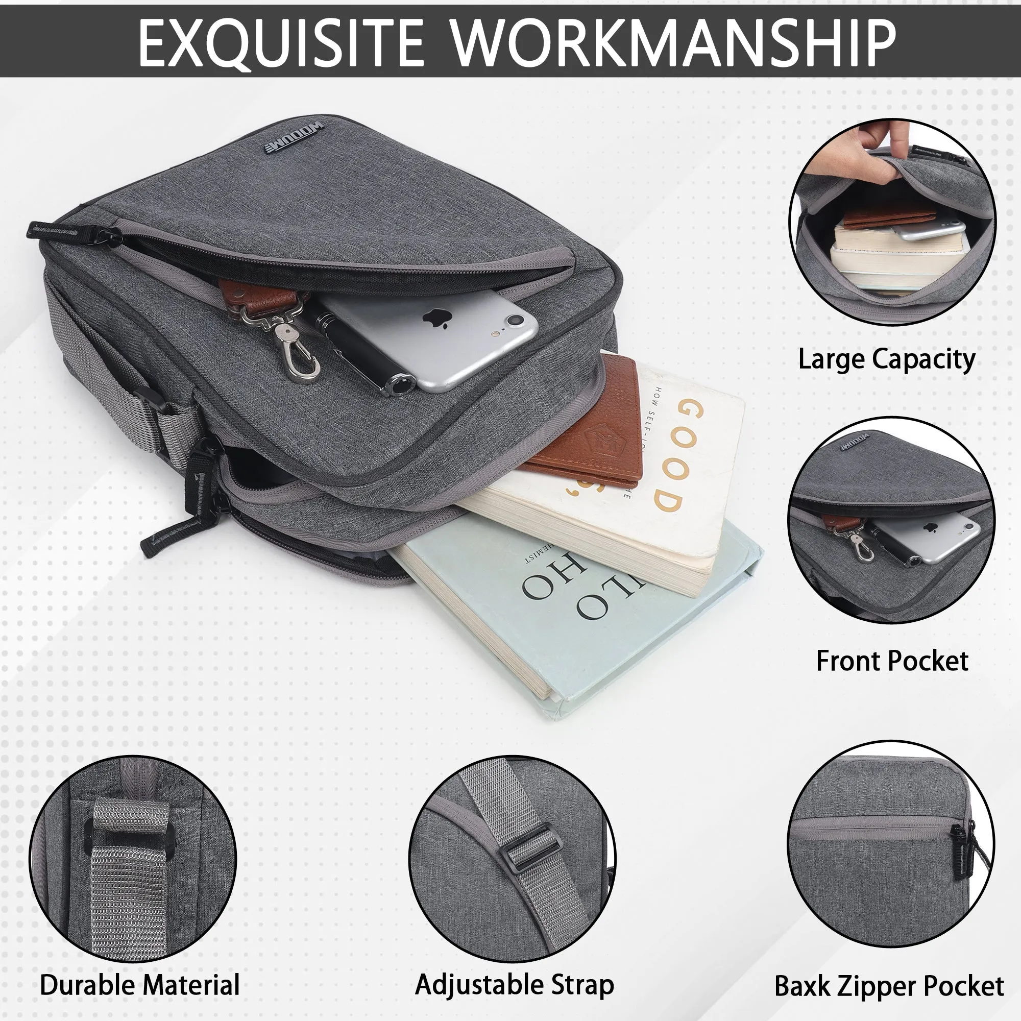 Sling Bag Messenger Bag Side Bag with Shoulder Strap