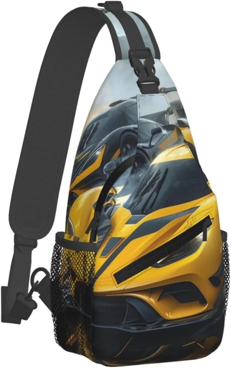 Sling Bag Race Car Print Crossbody Chest Backpack for Men and Women Lightweight Travel Hiking Gym Daypack Shoulder Bag for Cycling