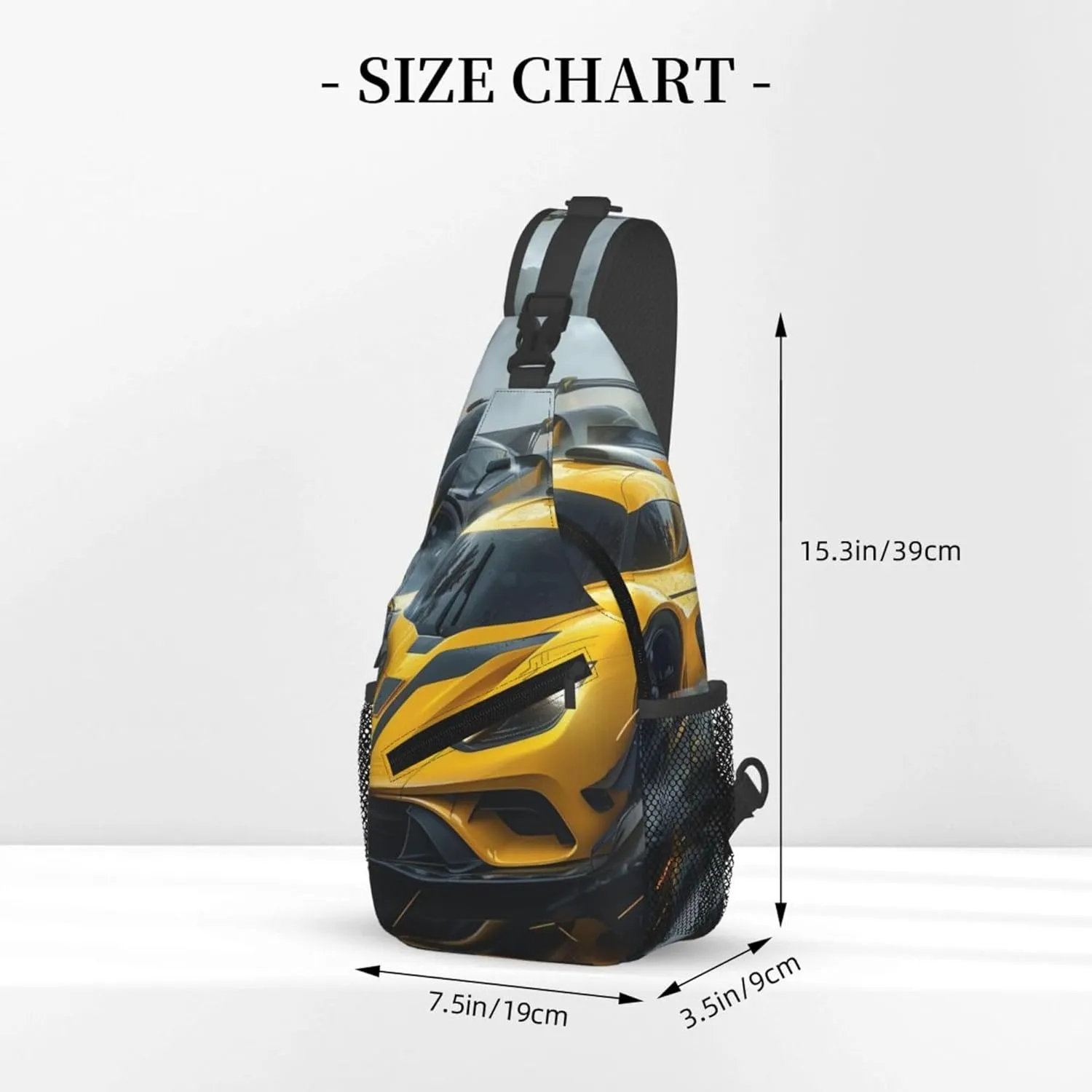 Sling Bag Race Car Print Crossbody Chest Backpack for Men and Women Lightweight Travel Hiking Gym Daypack Shoulder Bag for Cycling