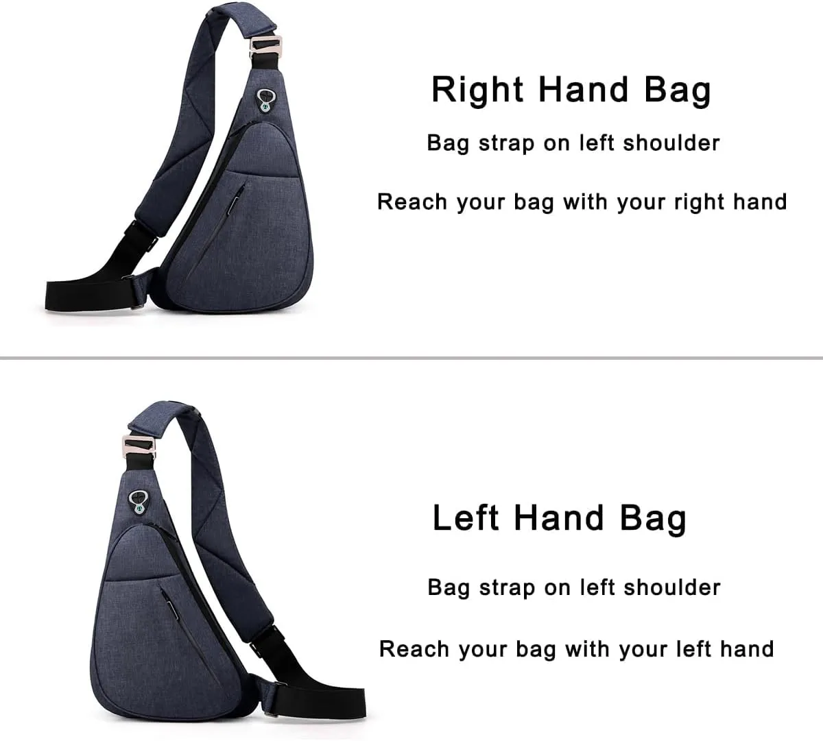 Sling Bag Small Waterproof Shoulder Backpack For Travel Hiking Anti-Thief Crossbody Chest Daypack Personal Pocket Bag