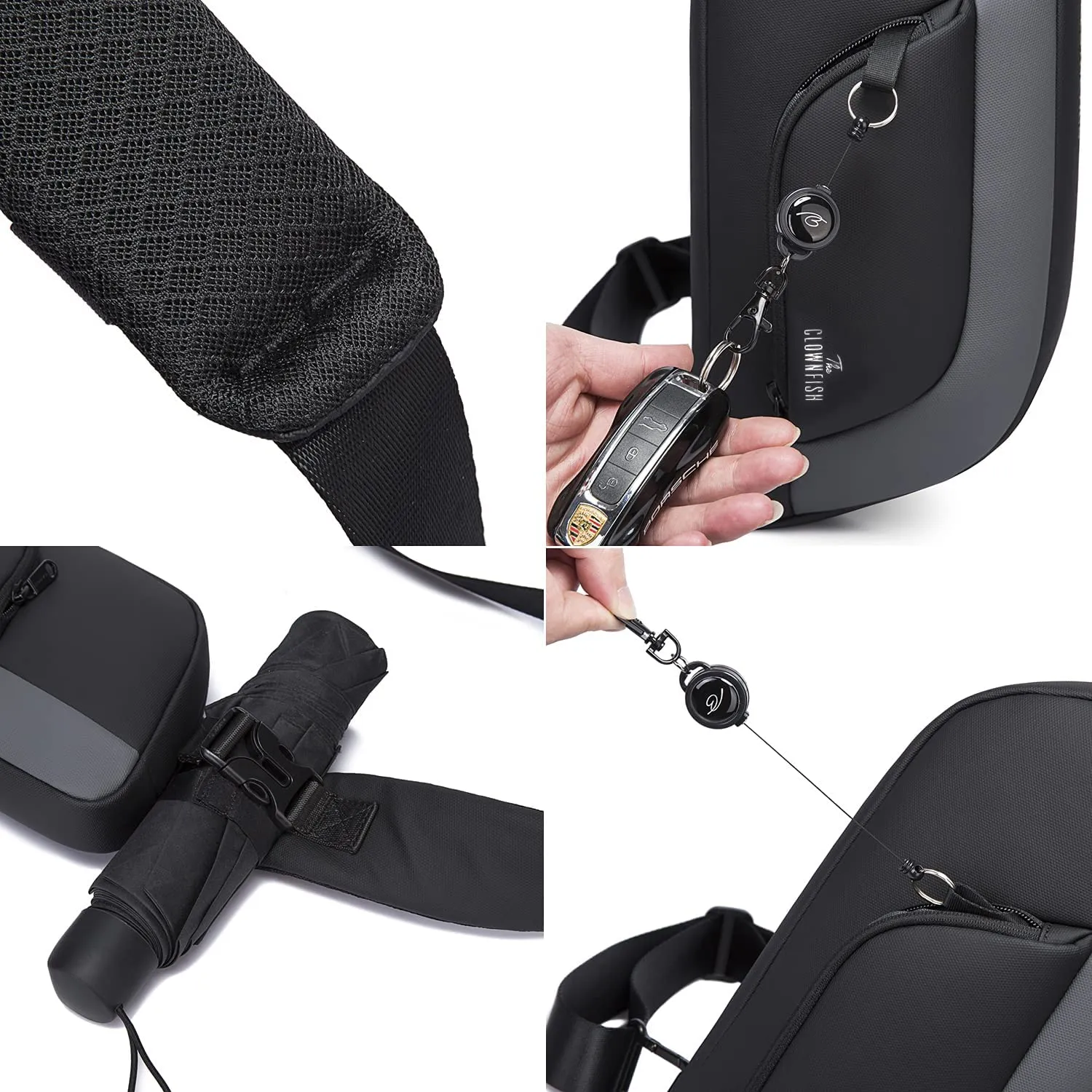 Sling Bag - Water Resistant, Multipurpose Storage | 5L Capacity | Grey