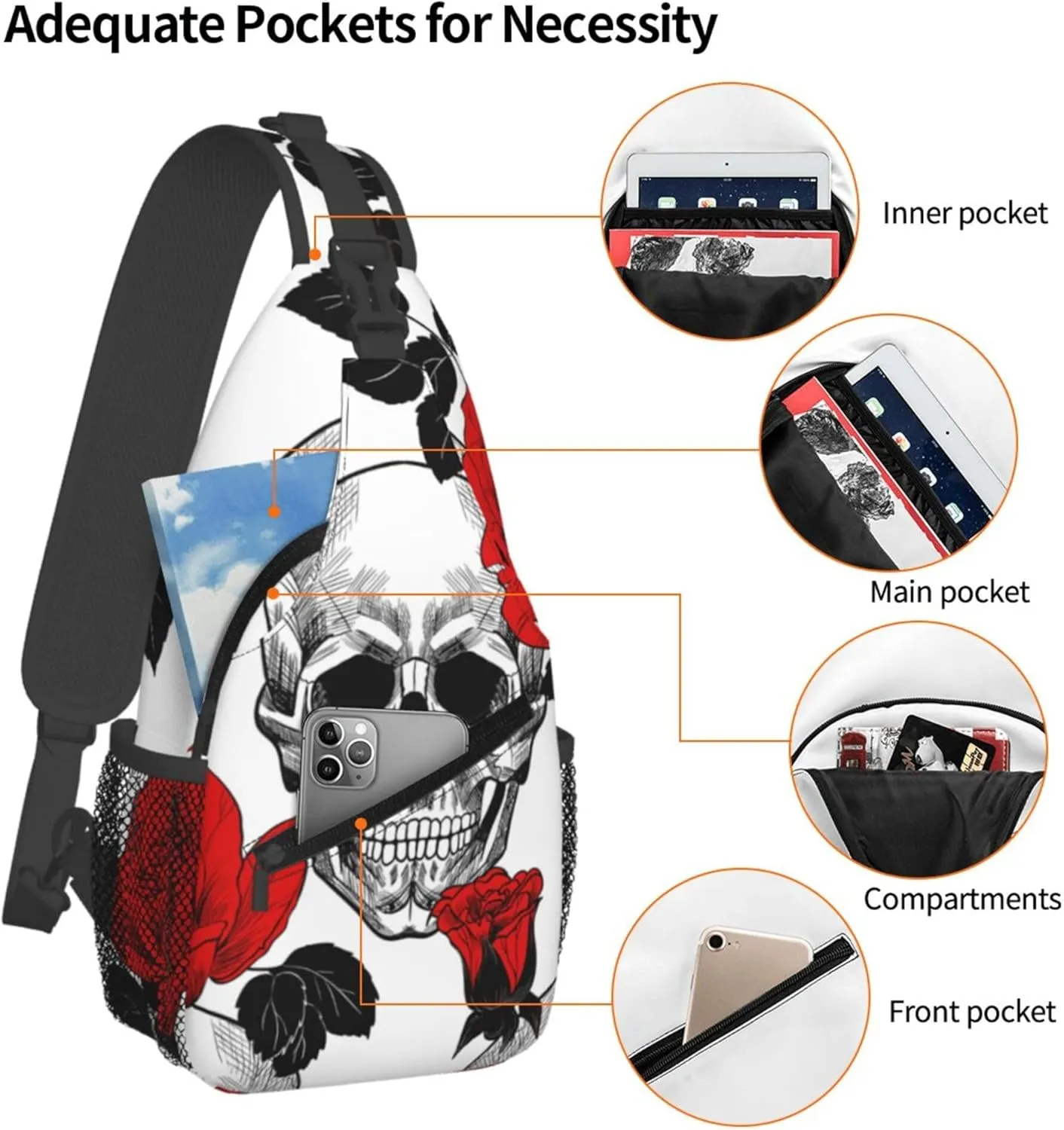 Sling Bag Women Men Backpack Crossbody Bag Travel Hiking Casual Sport Climbing Runners Daypack Waterproof
