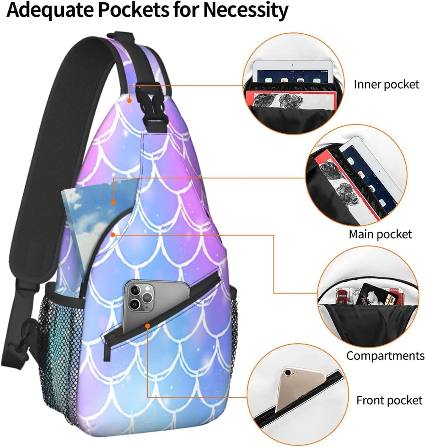 Sling Bag Women Men Backpack Crossbody Bag Travel Hiking Casual Sport Climbing Runners Daypack Waterproof