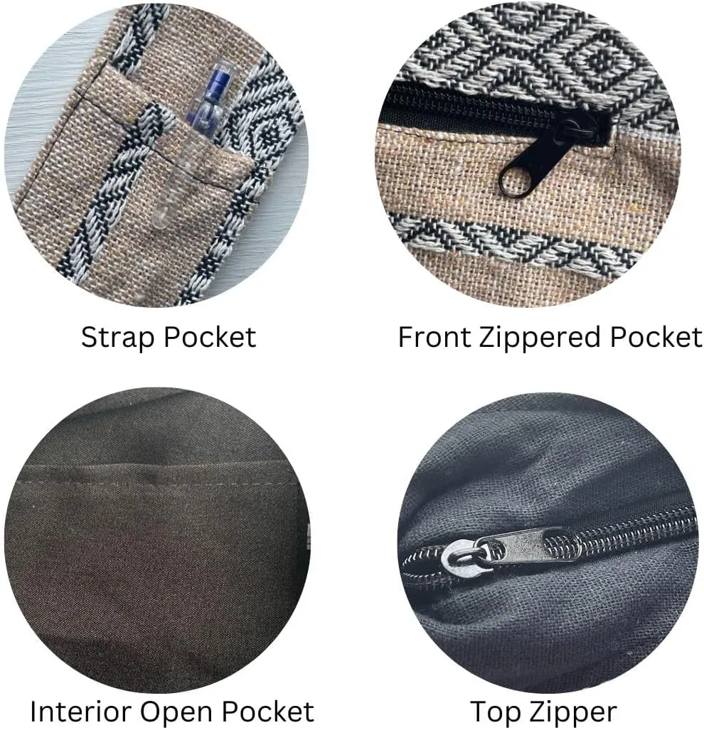 Small Aztec Messenger Bag - Handmade Woven Hippie Hobo Shoulder Handbag - Ikat Tribal Sling Purse for Women