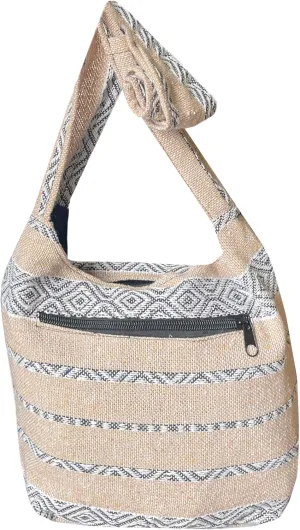 Small Aztec Messenger Bag - Handmade Woven Hippie Hobo Shoulder Handbag - Ikat Tribal Sling Purse for Women