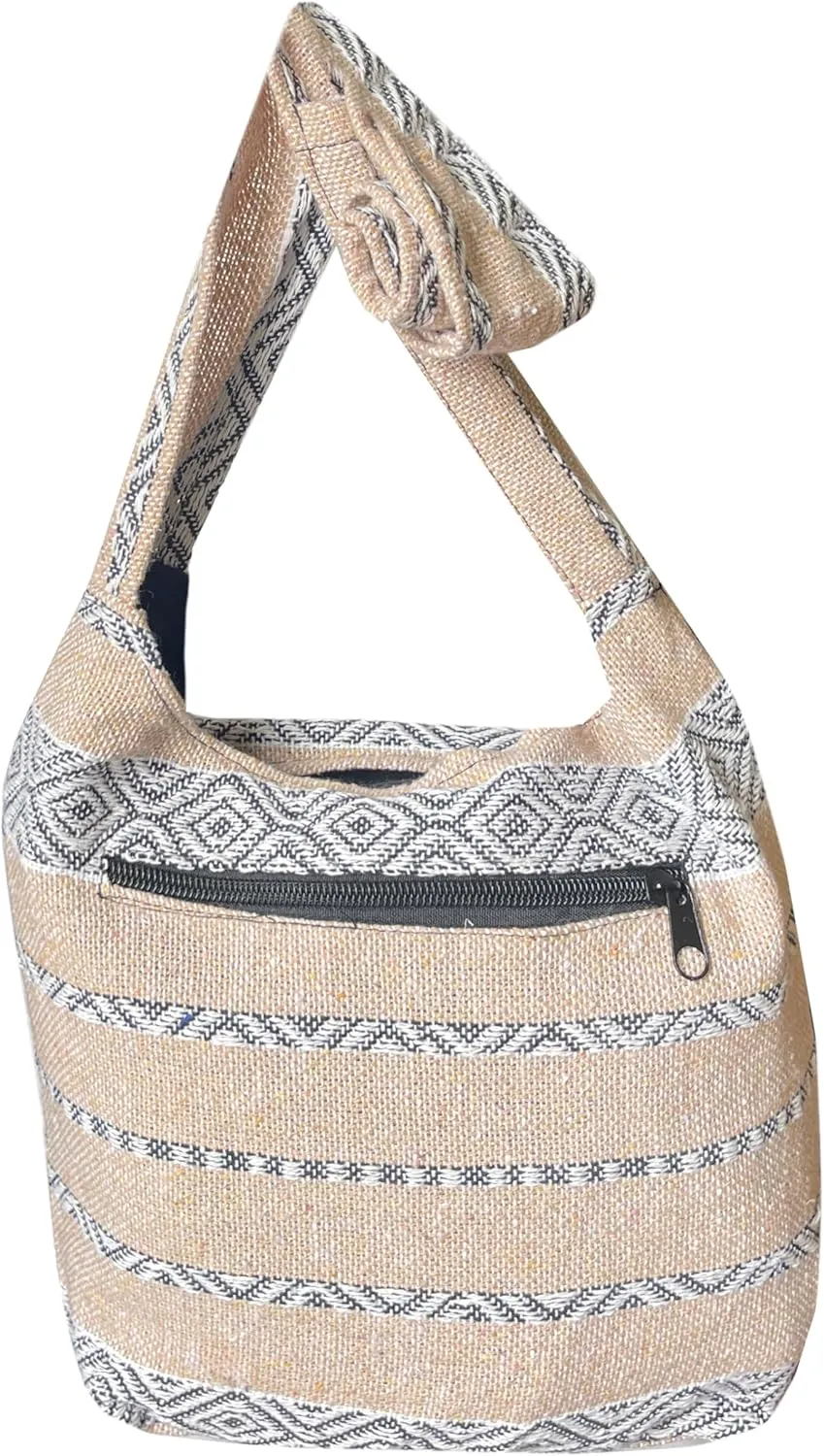 Small Aztec Messenger Bag - Handmade Woven Hippie Hobo Shoulder Handbag - Ikat Tribal Sling Purse for Women