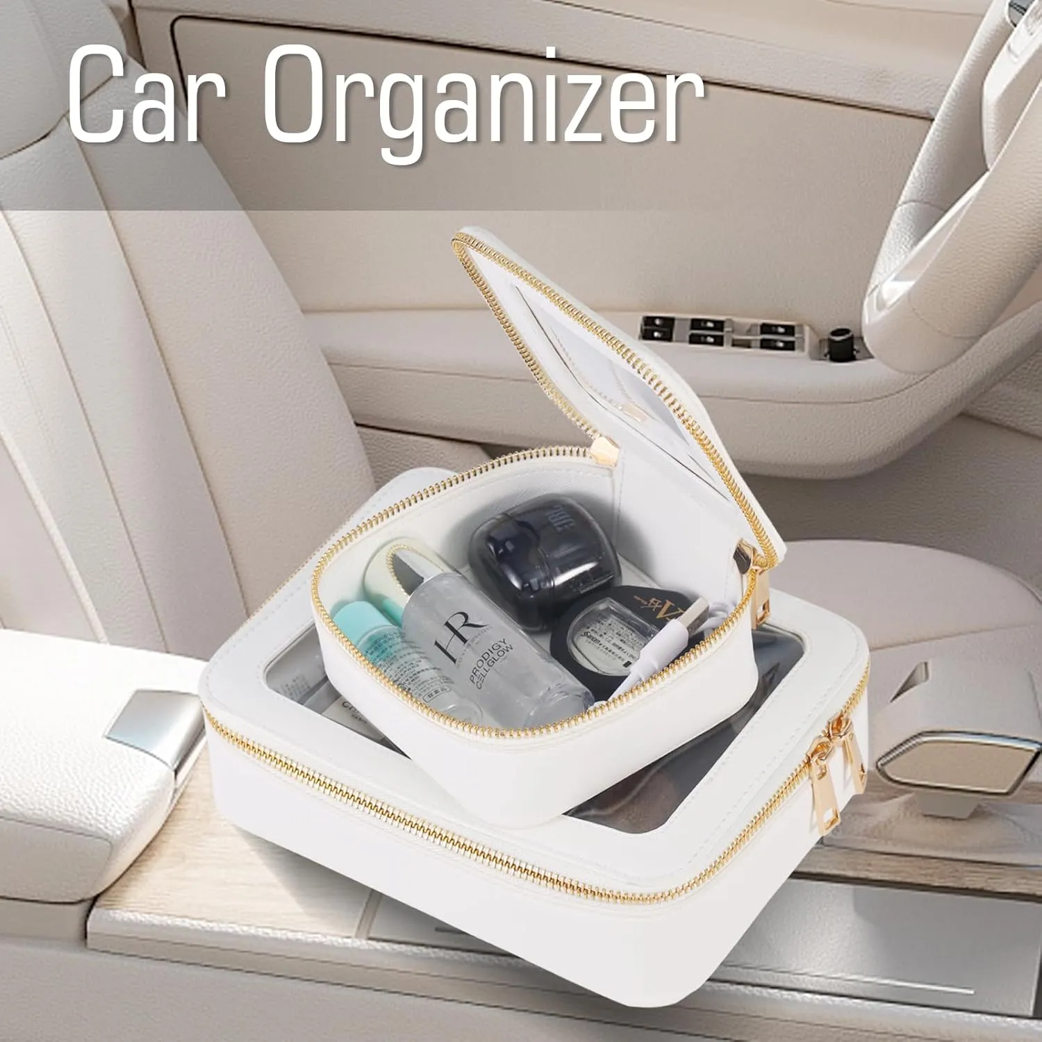 Small Clear Toiletry Bag Cosmetic Bag Makeup Bag Set with Zipper for Purse,Waterproof Travel Toiletry Bag Makeup Bag Organizer Case for Women Car Organizer