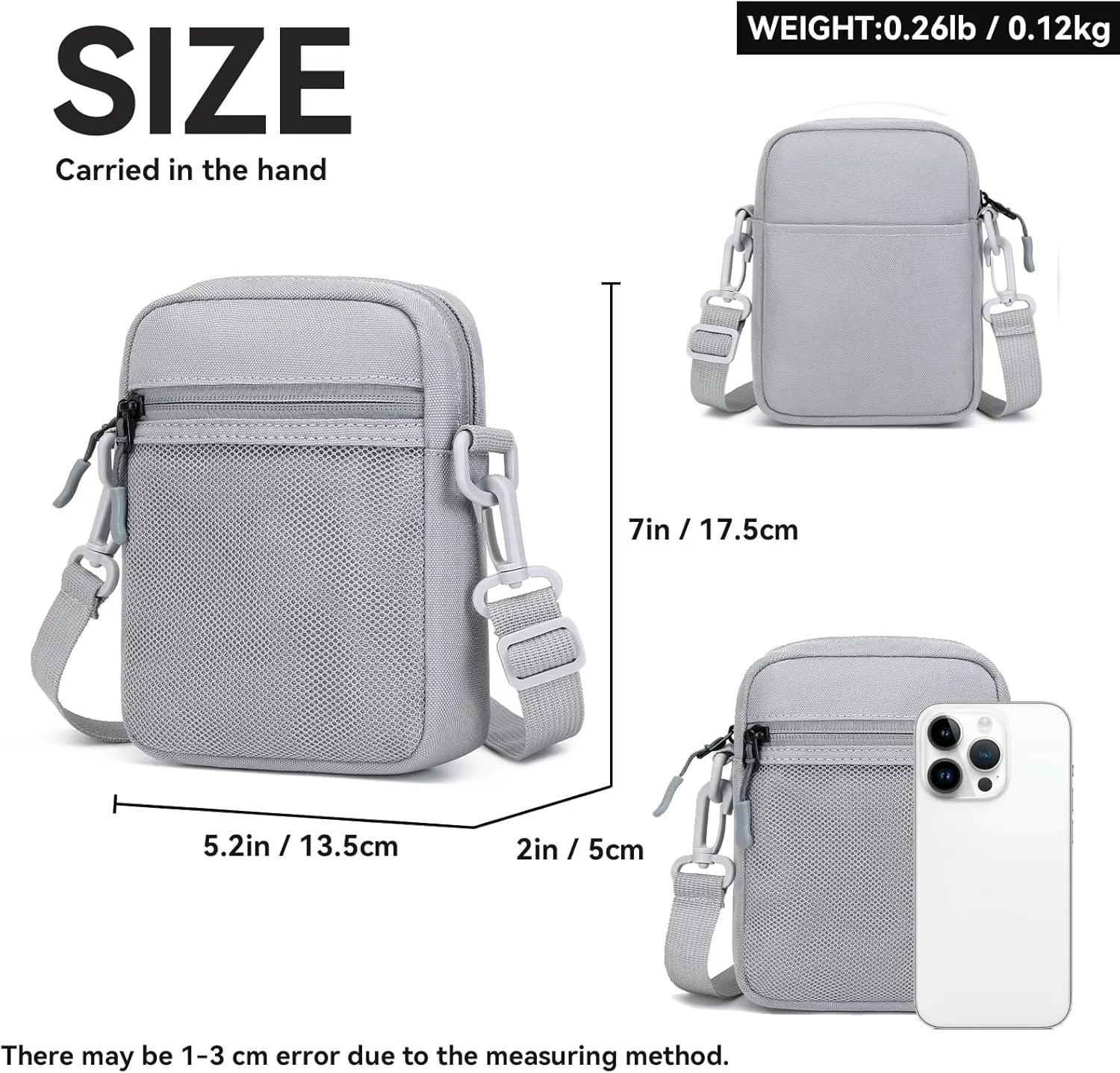Small Cross-body Sling Bags for Men Women, Mini Messenger Bag Shoulder Pouch for Daily Use