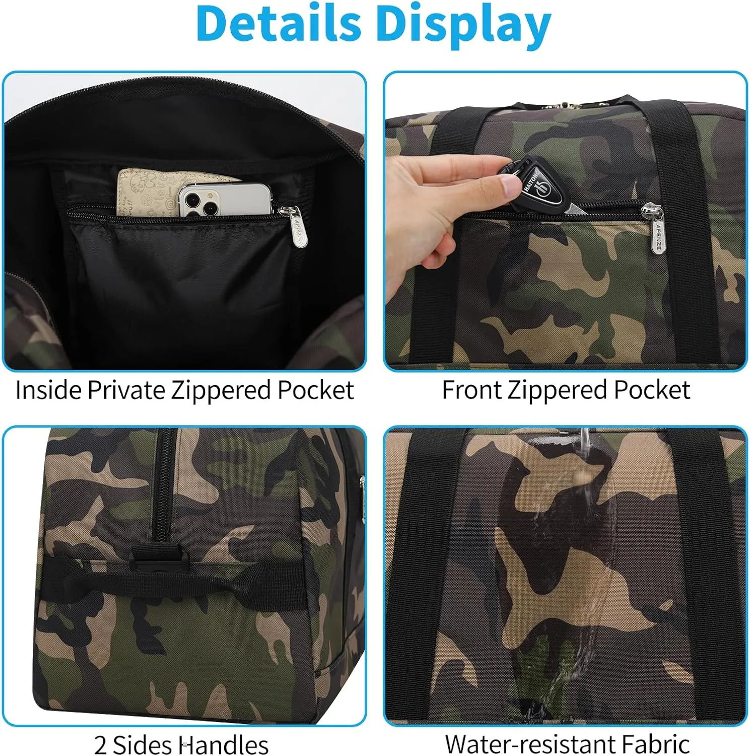 Small Gym Bag 14 inch lightweight Carry On Mini Duffel Bag for Travel Sport - Camouflage