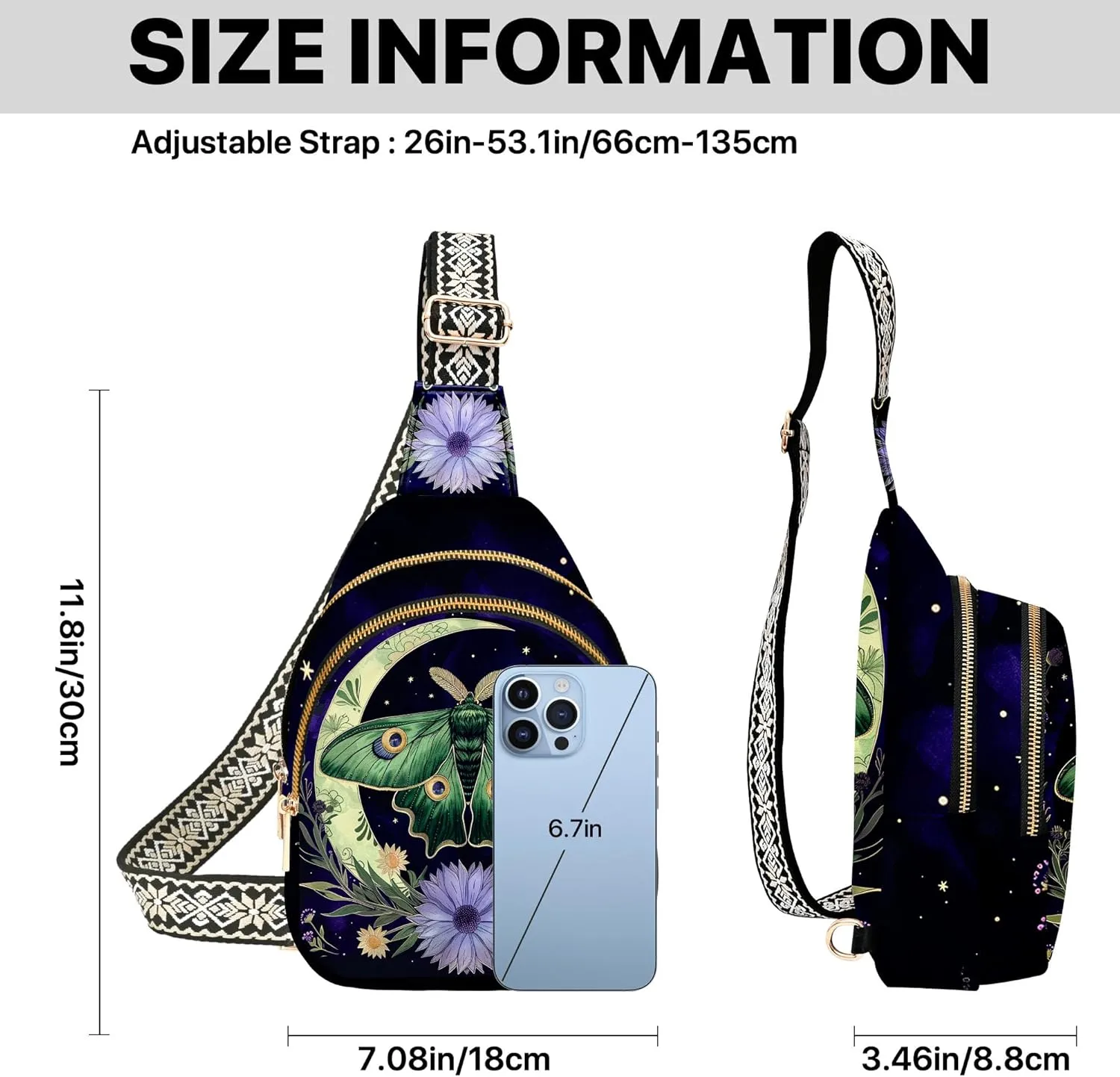Small Leather Sling Bag for Women Crossbody Fanny Pack Travel Casual Chest Bag with Adjustable Strap