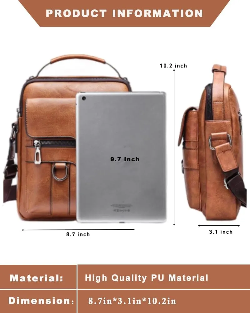 Small Messener Bag for Men, Man Purse Crossbody Shoulder Bags, Men Casual Sling Pack Men Briefcase for Work Business Travel