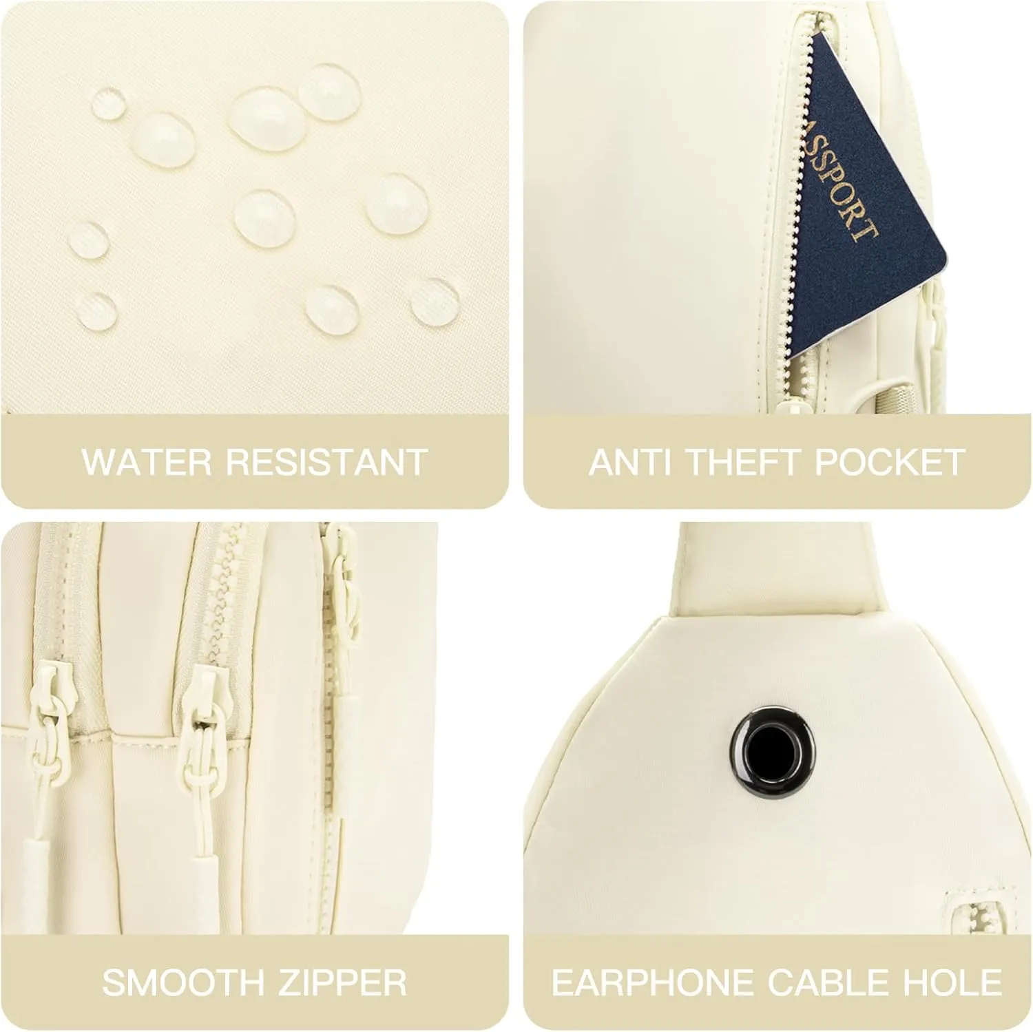 Small Sling Bag Crossbody Bag for Women with 4 Pockets Cross Body Fanny Pack Womens Chest Bag for Outdoors Traveling