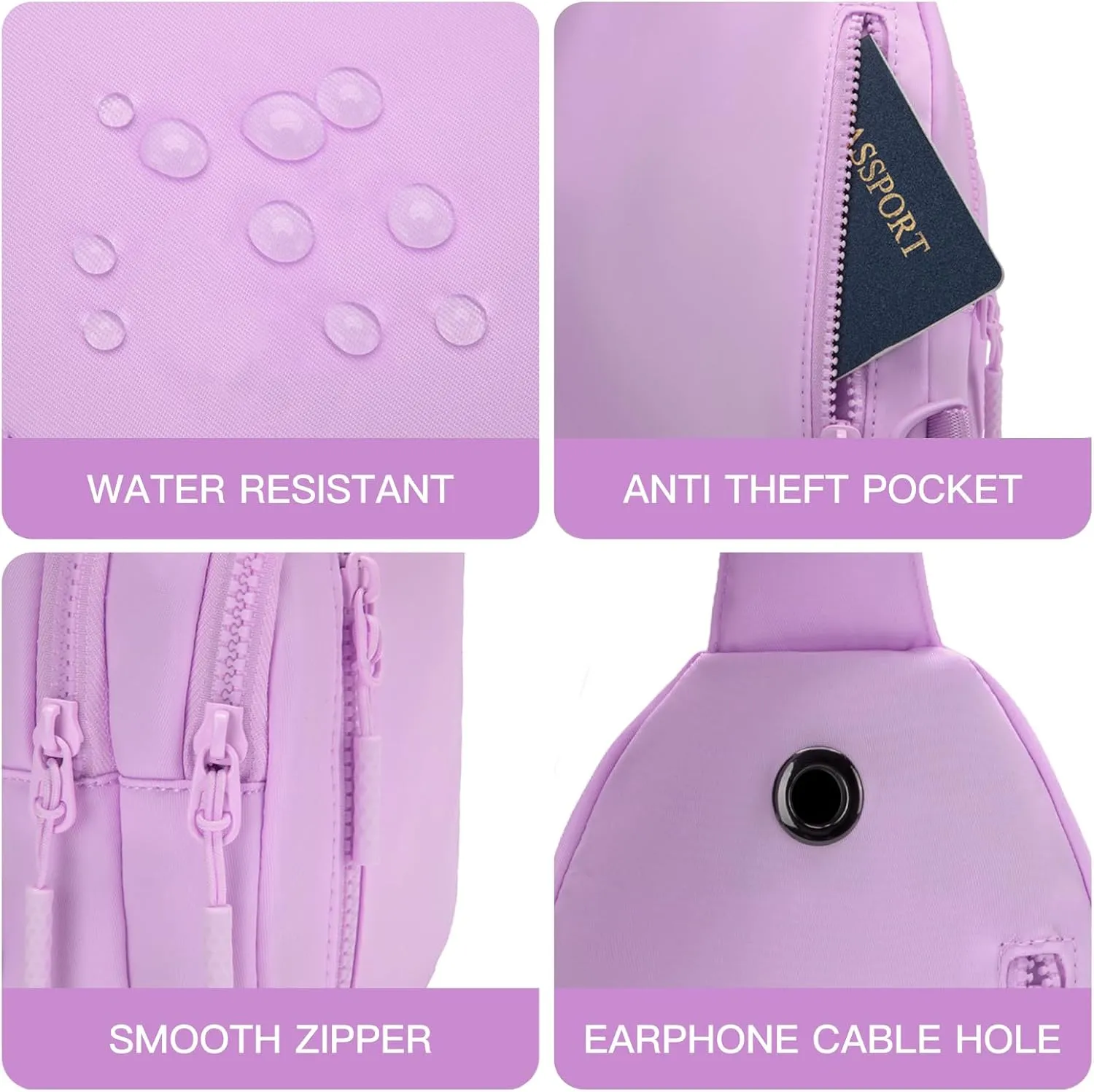 Small Sling Bag Crossbody Bag for Women with 4 Pockets Cross Body Fanny Pack Womens Chest Bag for Outdoors Traveling