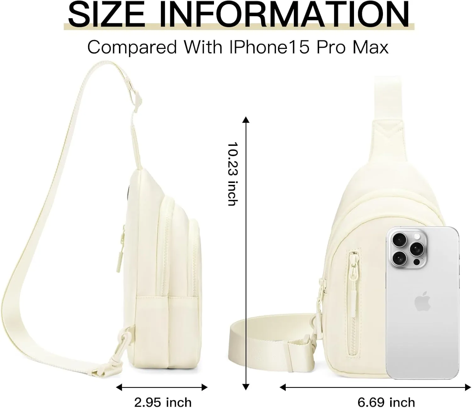 Small Sling Bag Crossbody Bag for Women with 4 Pockets Cross Body Fanny Pack Womens Chest Bag for Outdoors Traveling