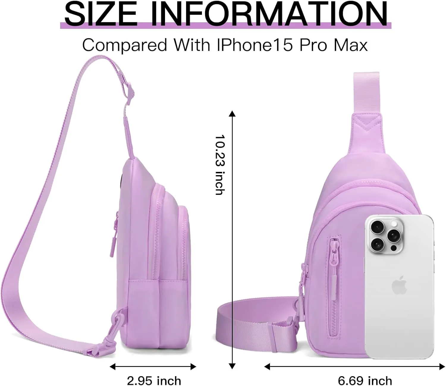 Small Sling Bag Crossbody Bag for Women with 4 Pockets Cross Body Fanny Pack Womens Chest Bag for Outdoors Traveling