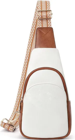 Small Sling Bag for Women Crossbody Faux Leather Trendy Waist Packs with Guitar Strap