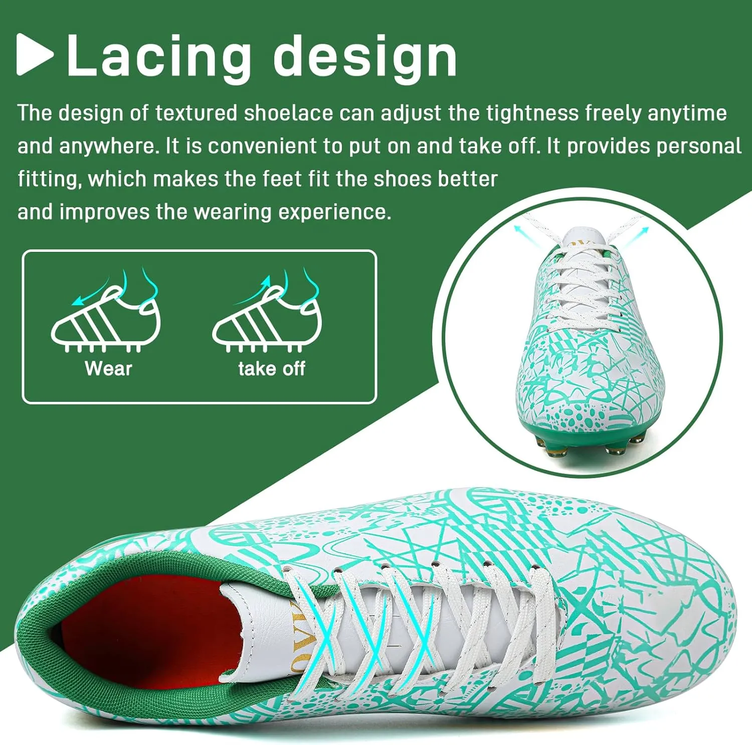 Soccer Cleats Mens Women Outdoor Indoor Soccer Shoes AG/TF