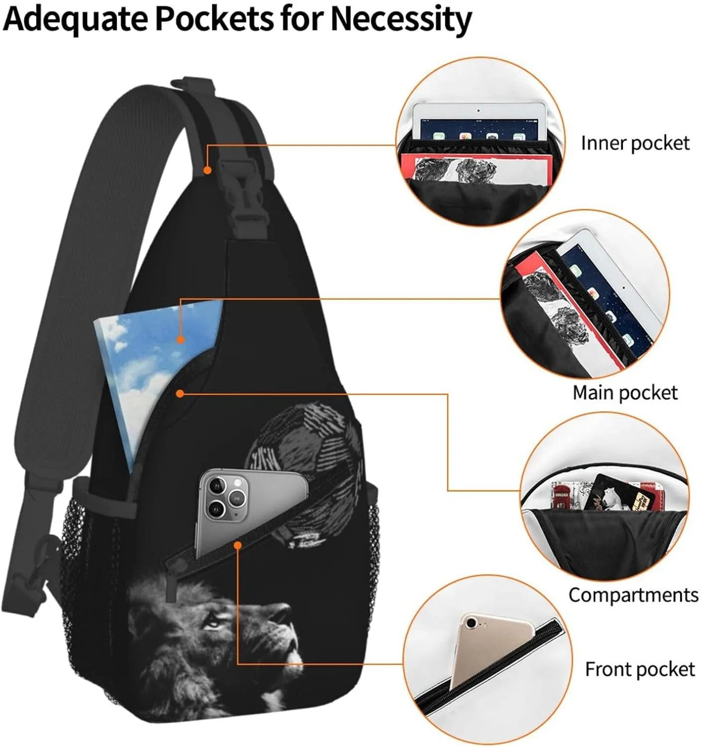 Soccer Crossbody Bag Soccer Sport Shoulder Bag Backpack Sport Sling Bag Chest Casual Daypack Bag