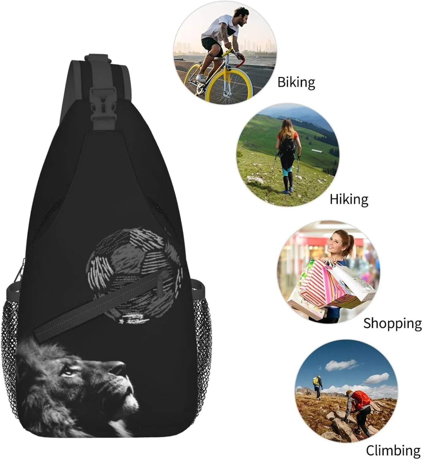 Soccer Crossbody Bag Soccer Sport Shoulder Bag Backpack Sport Sling Bag Chest Casual Daypack Bag