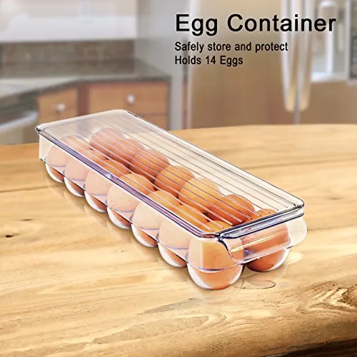 Sorbus Fridge Bins and Freezer Bins Refrigerator Organizer Stackable Food Storage Containers BPA-Free Drawer Organizers for Refrigerator Freezer and Pantry