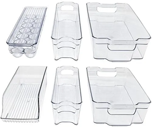 Sorbus Fridge Bins and Freezer Bins Refrigerator Organizer Stackable Food Storage Containers BPA-Free Drawer Organizers for Refrigerator Freezer and Pantry