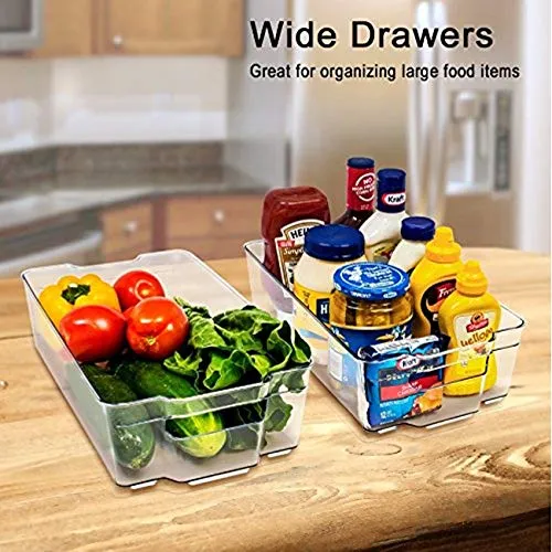 Sorbus Fridge Bins and Freezer Bins Refrigerator Organizer Stackable Food Storage Containers BPA-Free Drawer Organizers for Refrigerator Freezer and Pantry