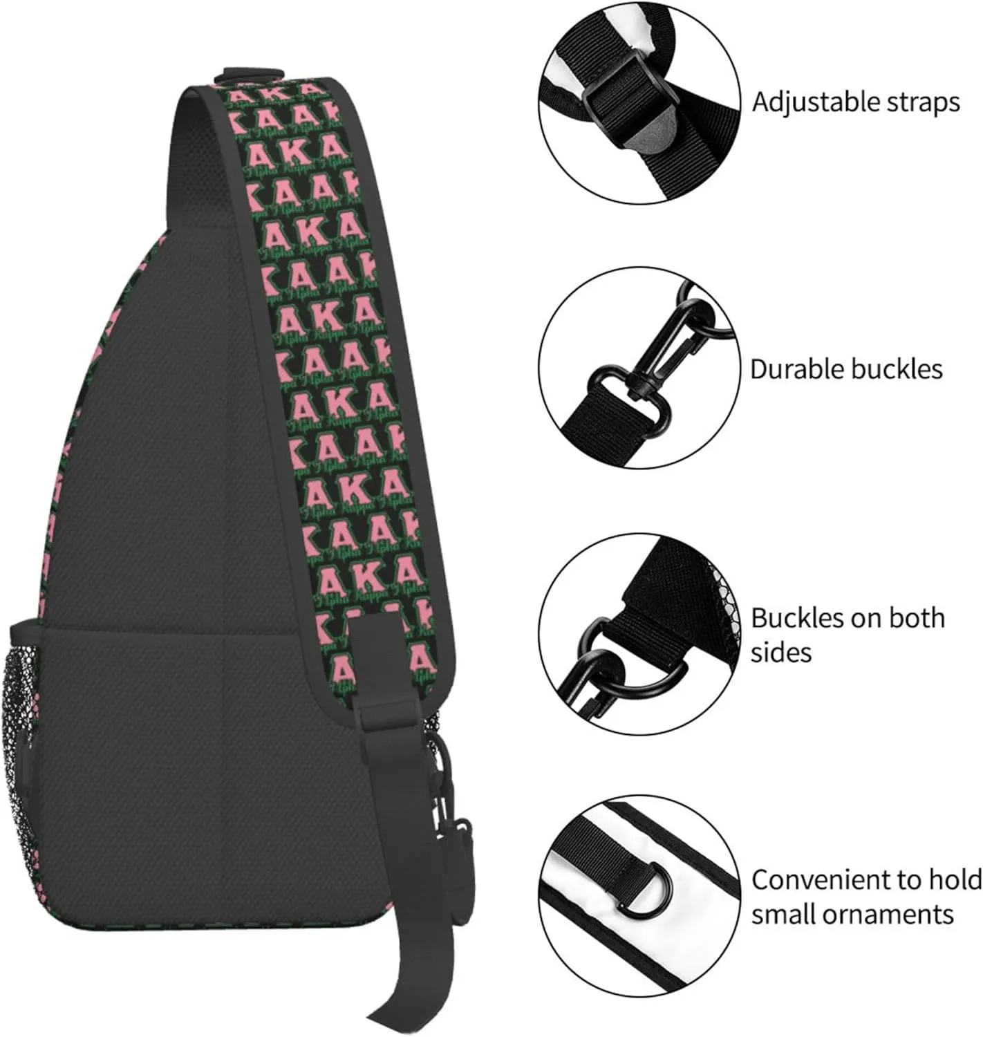 Sorority Gifts Unisex Crossbody Backpack Sling Bag chest bag for Hiking Traveling Outdoor Daypack