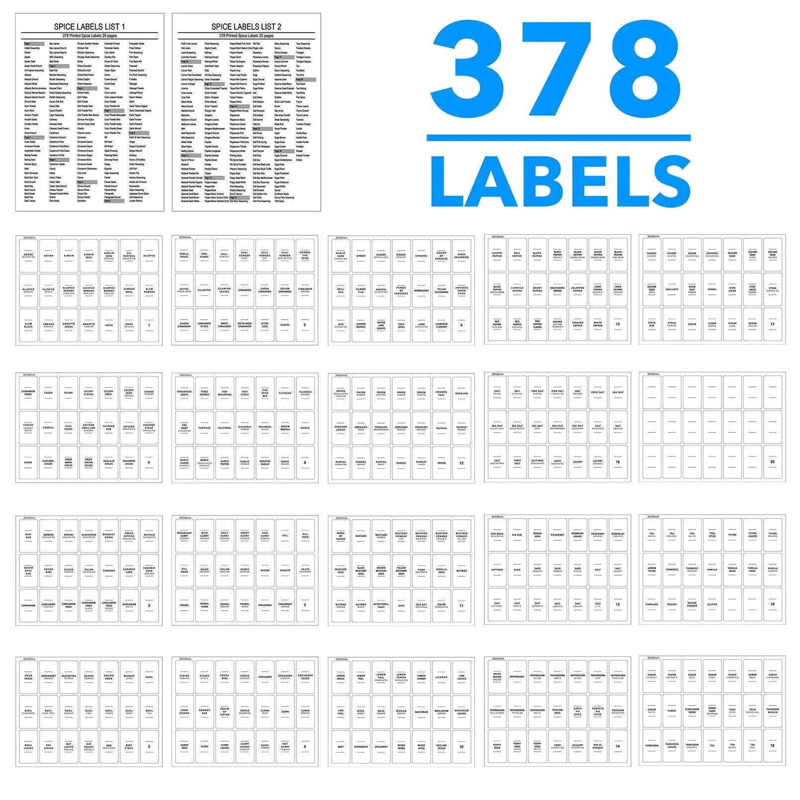 SpaceAid 4 oz Empty Glass Spice Bottles with Labels, 24 Pcs