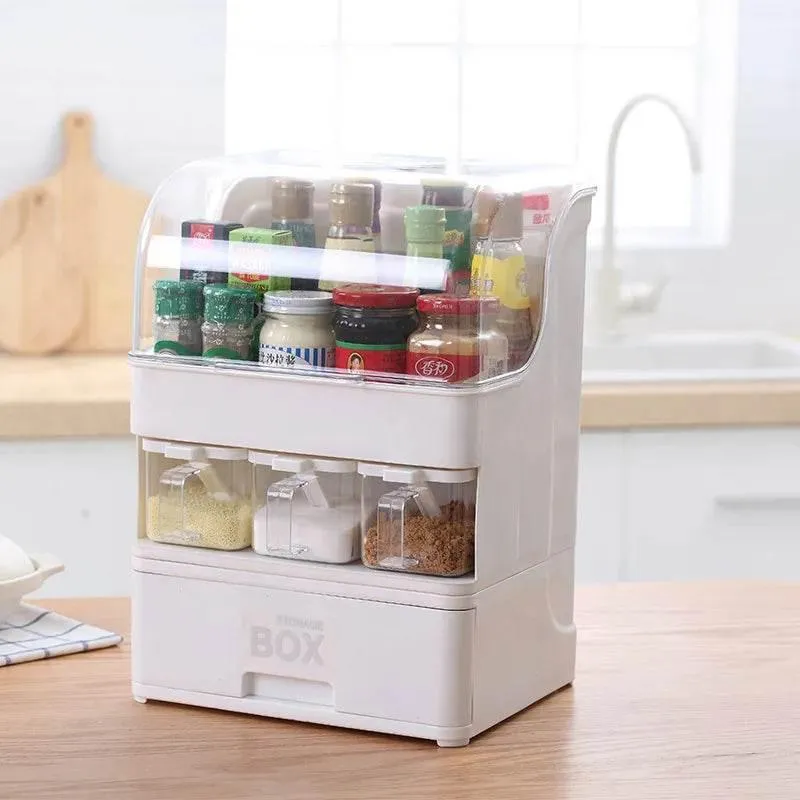 Spice Organizer Box - Easy Kitchen Storage Dispenser