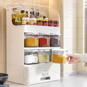 Spice Organizer Box - Easy Kitchen Storage Dispenser