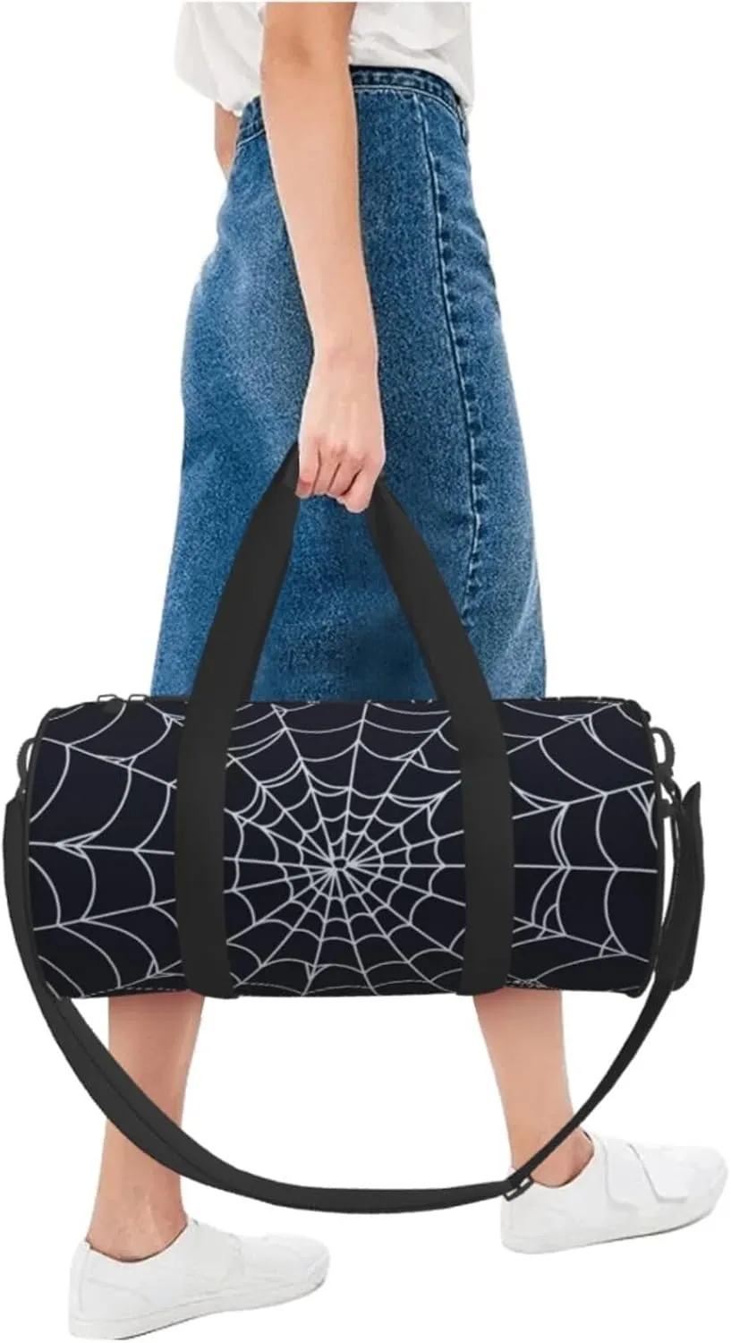 Spiral Spider Web Sports Gym Bag Halloween Travel Duffel Bag Shoes Compartment For Men Women Foldable Lightweight Yoga Gym Sports Bag