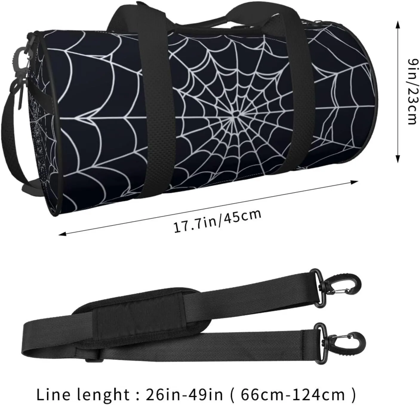 Spiral Spider Web Sports Gym Bag Halloween Travel Duffel Bag Shoes Compartment For Men Women Foldable Lightweight Yoga Gym Sports Bag