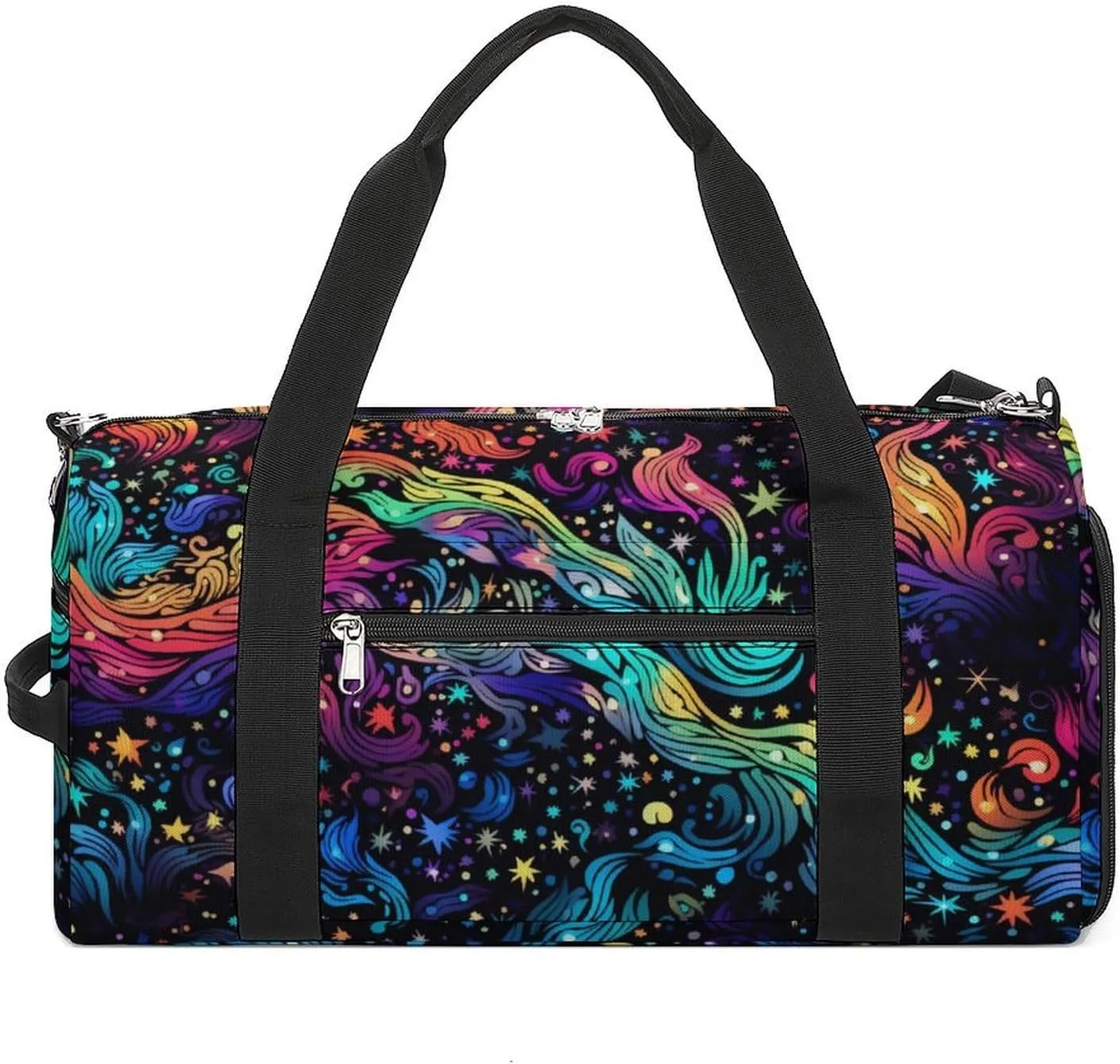 Sport Gym Duffel with Shoe Compartment Wet Pocket, Colorful-constelations-pattern Shoulder Travel Bag for Women Men, style-2