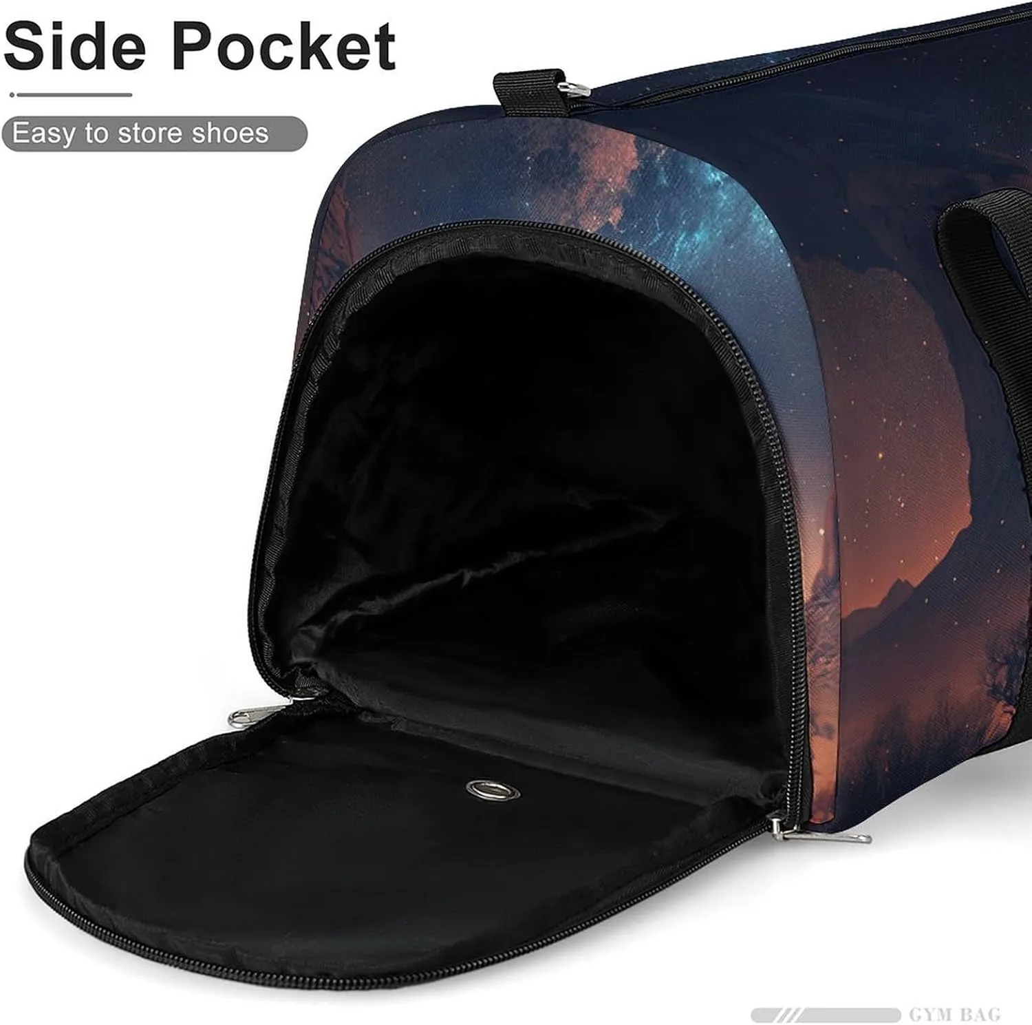 Sport Gym Duffel with Shoe Compartment Wet Pocket, Cowboy-riding-horse-night Shoulder Travel Bag for Women Men, style-3