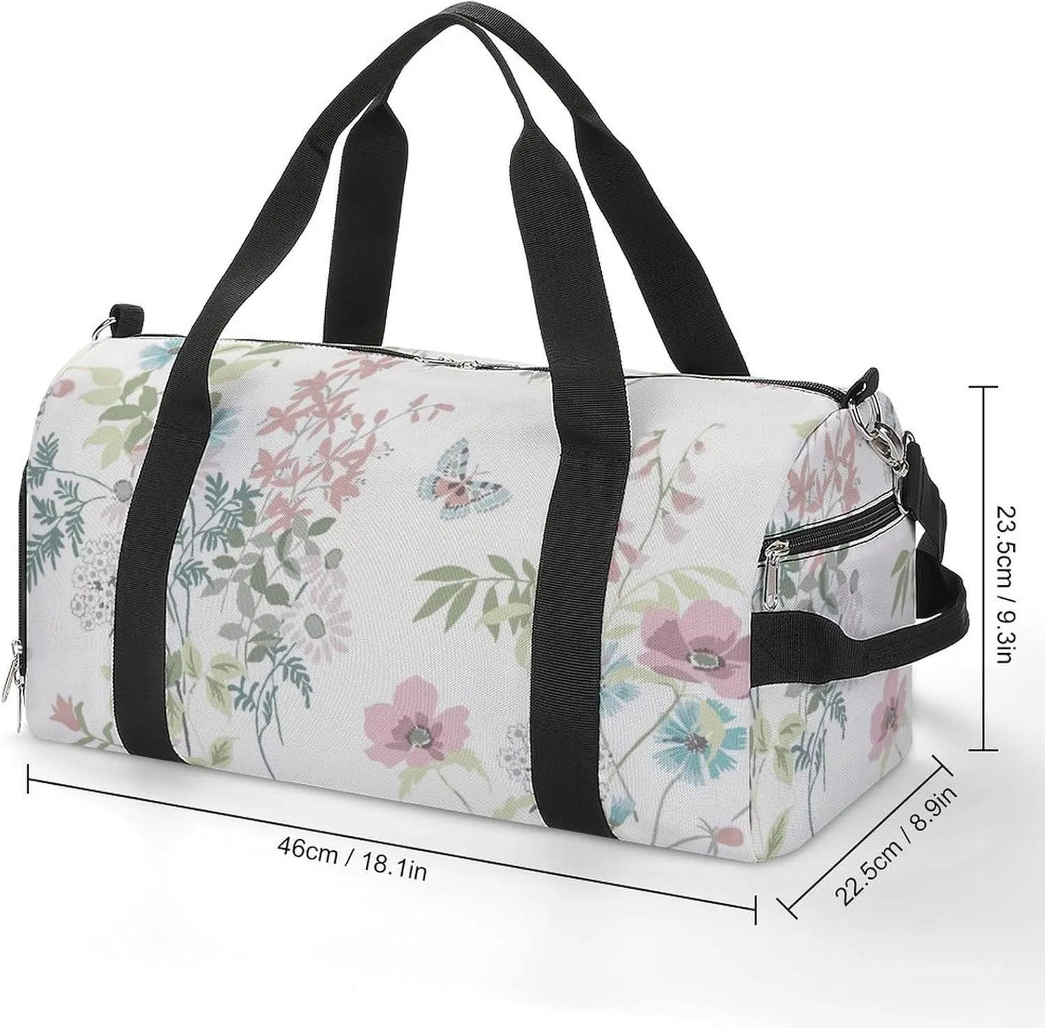 Sport Gym Duffel with Shoe Compartment Wet Pocket, Spring-flower Shoulder Travel Bag for Women Men
