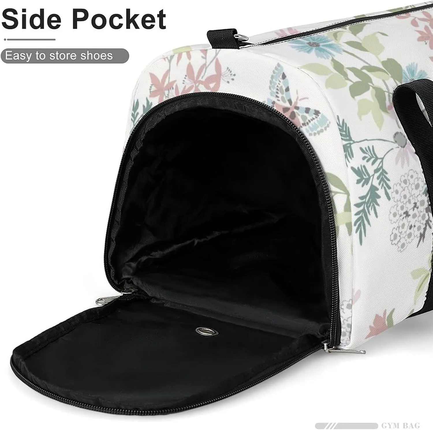 Sport Gym Duffel with Shoe Compartment Wet Pocket, Spring-flower Shoulder Travel Bag for Women Men