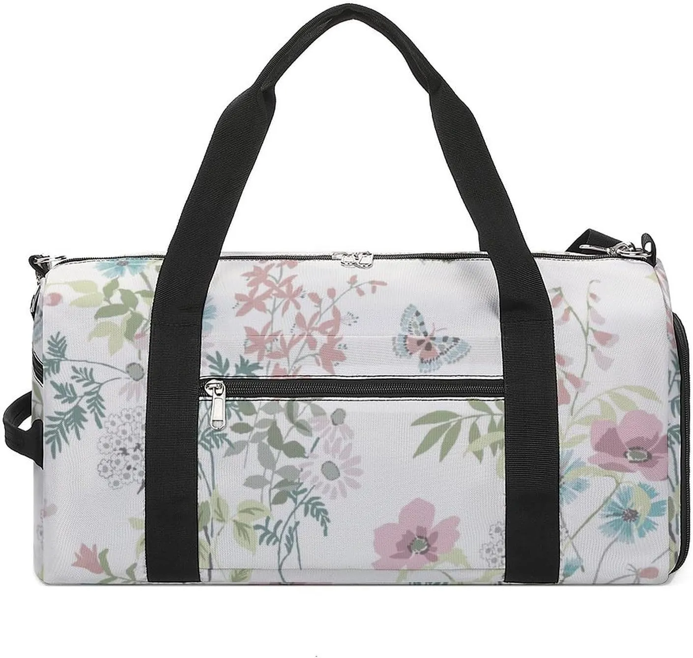Sport Gym Duffel with Shoe Compartment Wet Pocket, Spring-flower Shoulder Travel Bag for Women Men
