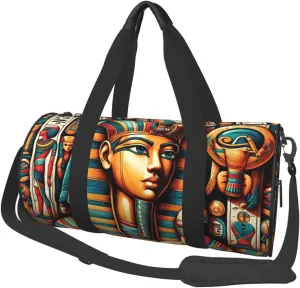 Sports Duffel Bag Ancient-Egyptian-Art-God Foldable Travel Tote Bag Weekender Sleepover Carry On Bag