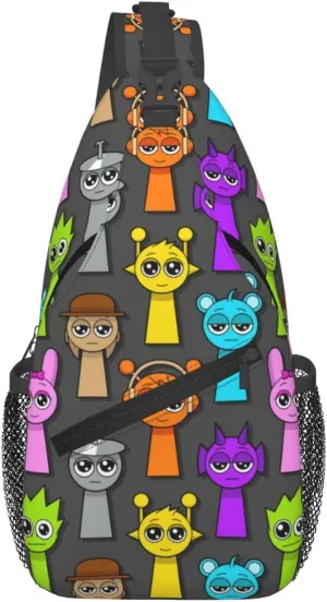 Sprunki Sling Backpack Chest Bag Crossbody Shoulder Bag,Travel Hiking Daypack For Men Women Camping Gym