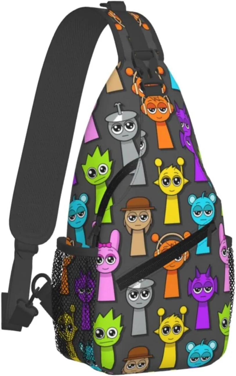 Sprunki Sling Backpack Chest Bag Crossbody Shoulder Bag,Travel Hiking Daypack For Men Women Camping Gym