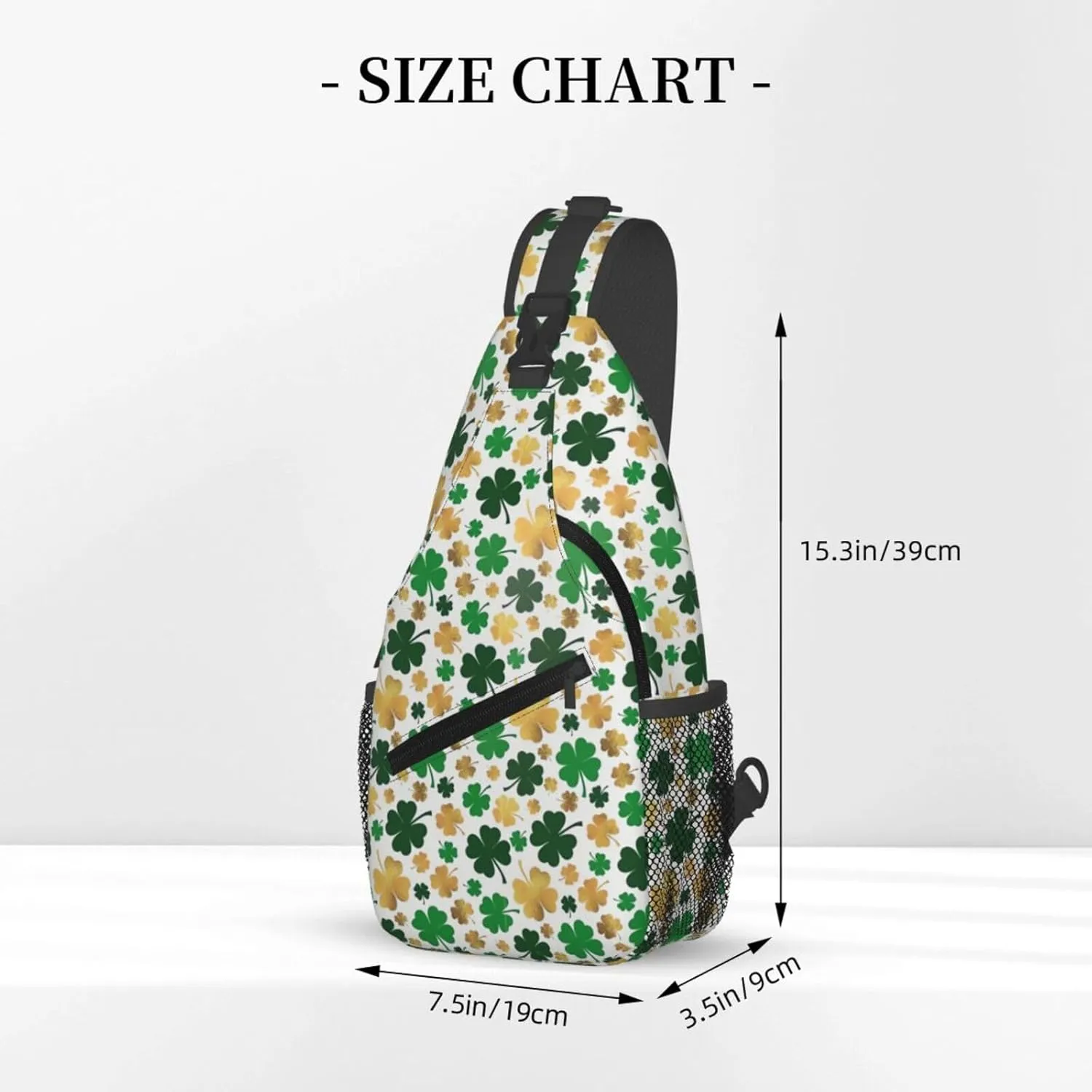 St Patrick's Day Bags Lucky Clover Shamrock Sling Bag Crossbody Backpack Shoulder Casual Daypack Bag for Men Women