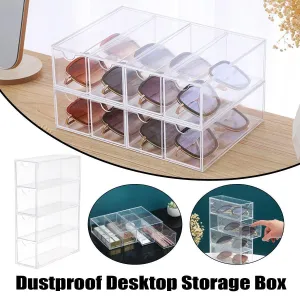 Stackable Acrylic Glasses Sunglasses Display Box Four Layer Drawer Storage